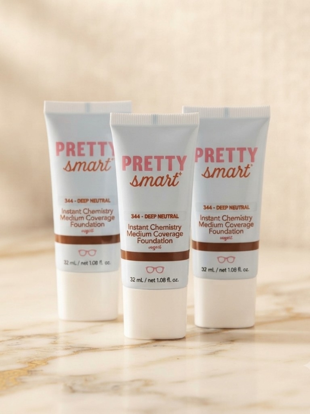 lot of 3 Pretty Smart Instant Chemistry Medium Coverage Foundation Deep Neutral